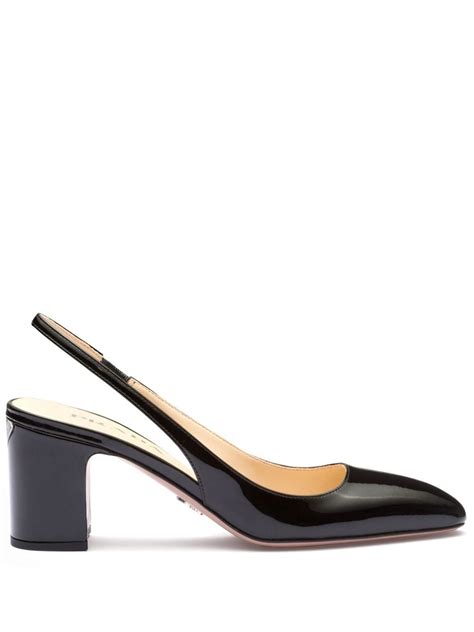 prada slingback pumps in structured patent leather|Prada high heel pumps.